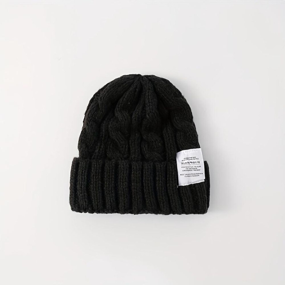 (black) Winter Women Hat Autumn Handmade Female Warm Cap Knitted Beanie Girl Hats Woman Bonnet Femme Chunky Thick Stretchy Hats