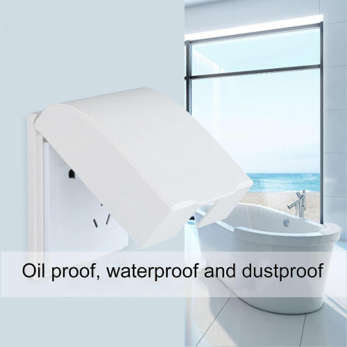 (White) 86 Type Switch Waterproof Box Dustproof Splash-proof Durable Power Outlet Socket Protective Cover For Bathroom 1