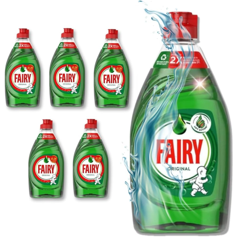 Fairy Original Washing Up Liquid (5 x 320ml) - Bulk Dishwashing Liquid | Fairy Liquid Original Fairy Washing Liquid | F