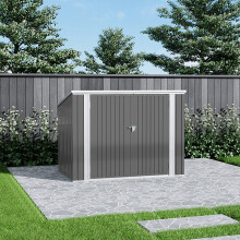 5 x 3 ft Lockable Steel Garden Metal Junk/Bike Storage Shed, Grey