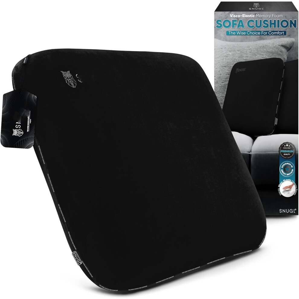 (50cm x 50cm (19.7" x 19.7"), Black) Memory foam sofa cushions with shape-retaining capabilities Hypoallergenic velvet, supportive viscoelastic foam Removable and washable cover