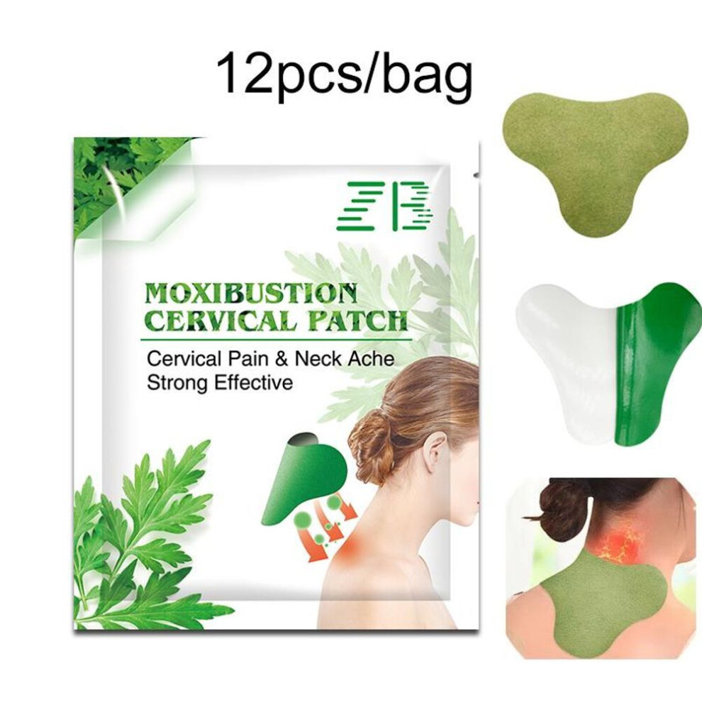 (12pcs/bag) Wormwood Herb Patch Neck Patches Wormwood Plaster Joint Cervical Spondylosis Body Pain Relief Stickers Rheumatoid Muscle Strain