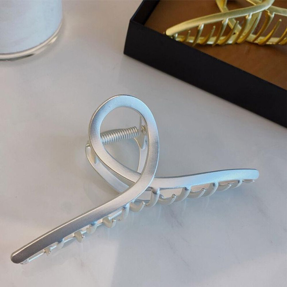 (silver cross) Elegant Metal Rhinestone Hair Claw Gold Color Hollow Geometry Hair Clips For Women Vintage Hairpin Hair Crab Hair Accessories