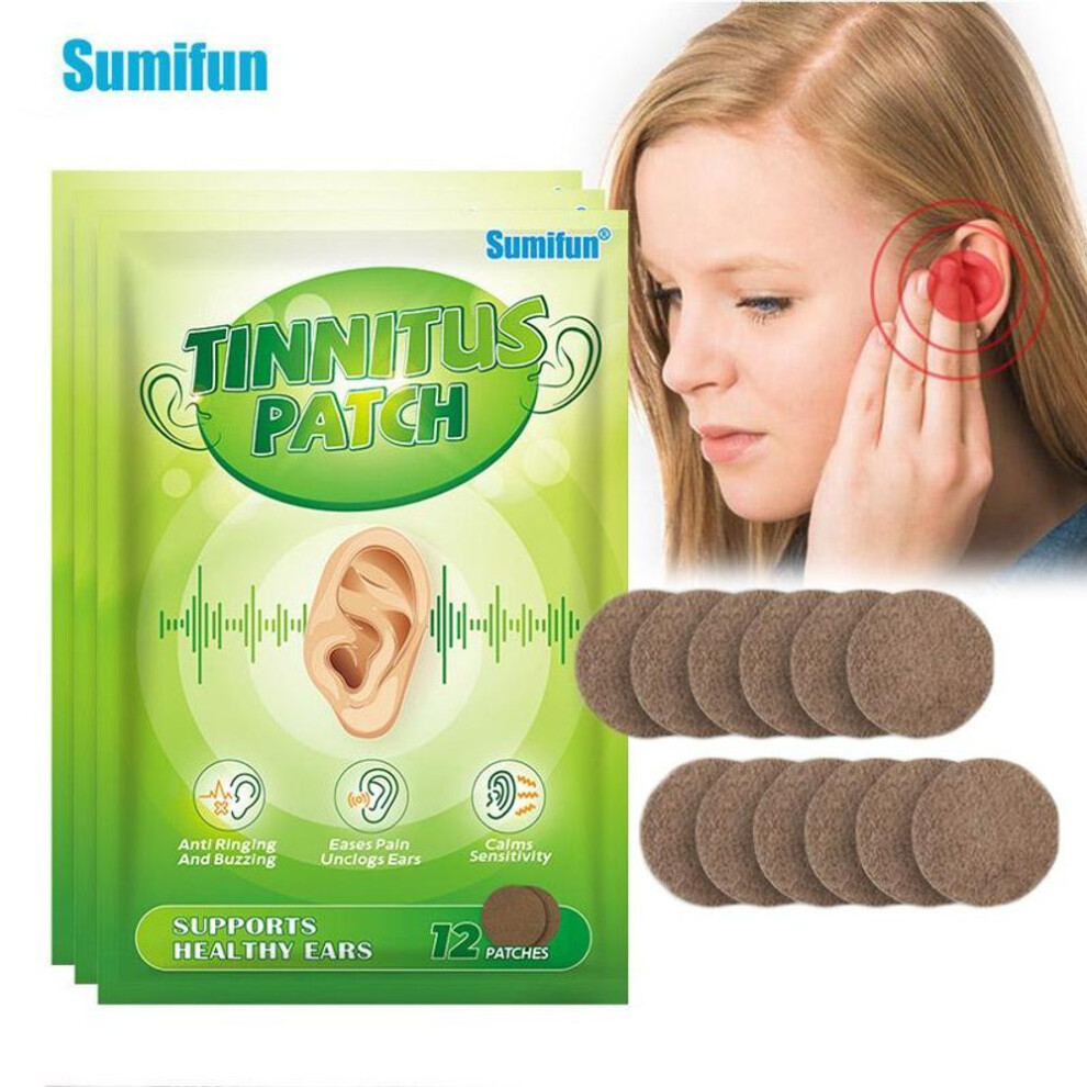 (12pcs/bag) 12pcs Sumifun Patch Treat Deafness Protect Hearing Sticker Ears Tingle Pain Relief Health Care Plaster