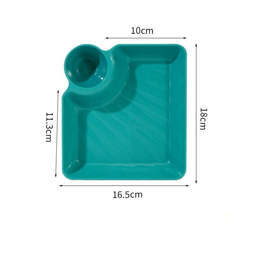 (green, 1 PCS) 1/4 Pcs Dumpling Plate Non Slip Stackable Plastic Dipping Saucer Sushi Dish