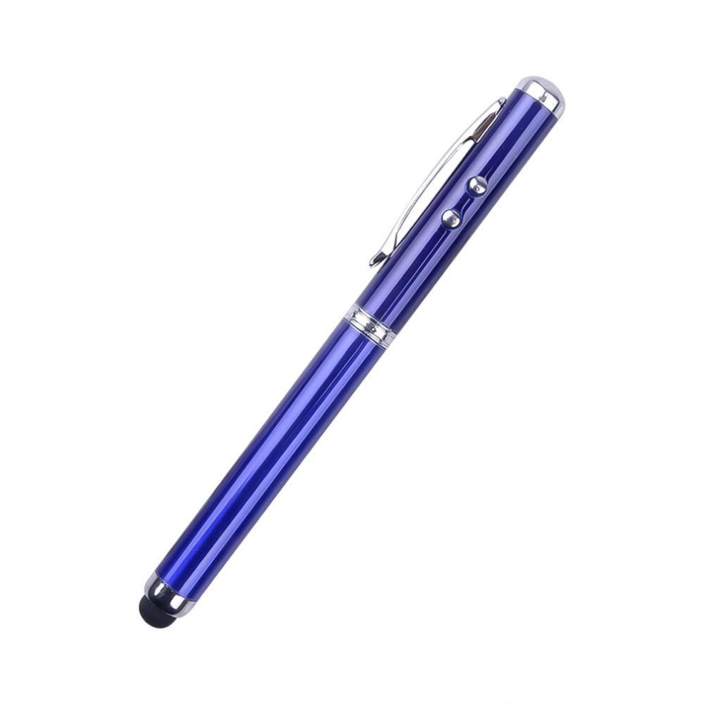 (blue) Soft Rubber Tip Touch Screen Stylus Pen Led Laser Pointer Ball Capacitive Stylus Pencil For Smart Cell Phone Tablet Pc