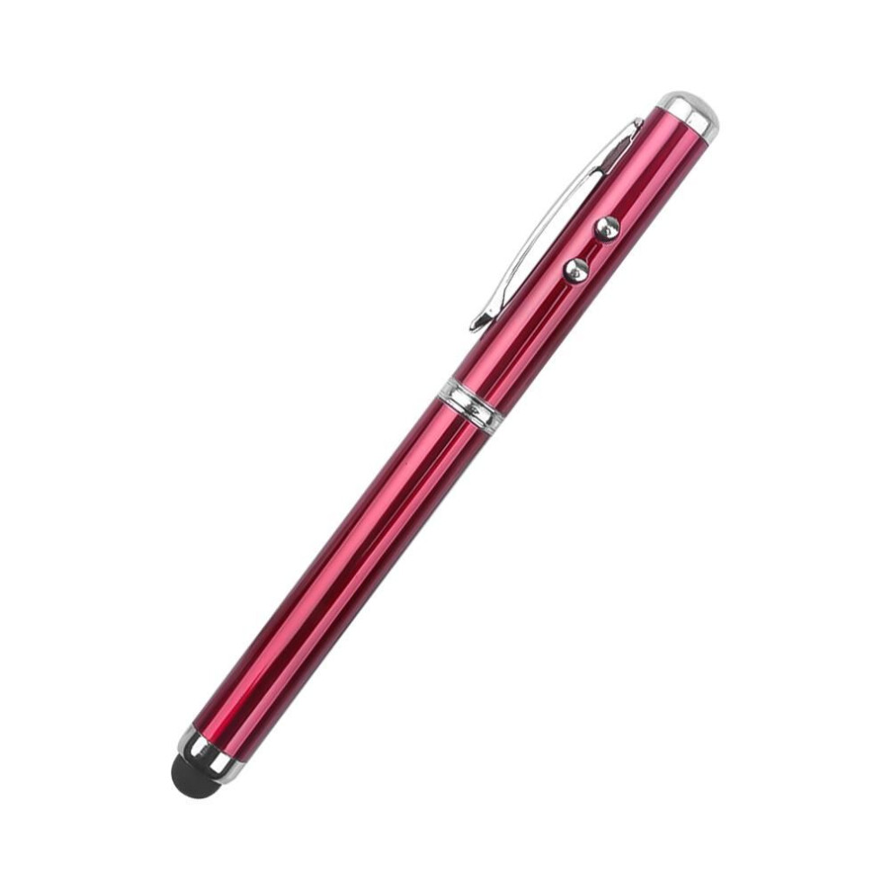 (red) Soft Rubber Tip Touch Screen Stylus Pen Led Laser Pointer Ball Capacitive Stylus Pencil For Smart Cell Phone Tablet Pc