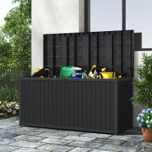 430L Black Lockable Waterproof Garden Storage Box