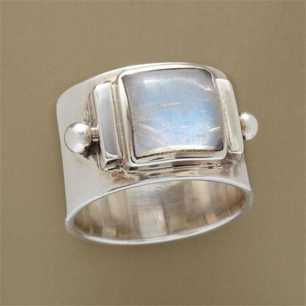 (as the picture, No.9) Sanjie New Fashion Antique Moonstone Gem Ring For Ladies - Engagement, Wedding, Anniversary