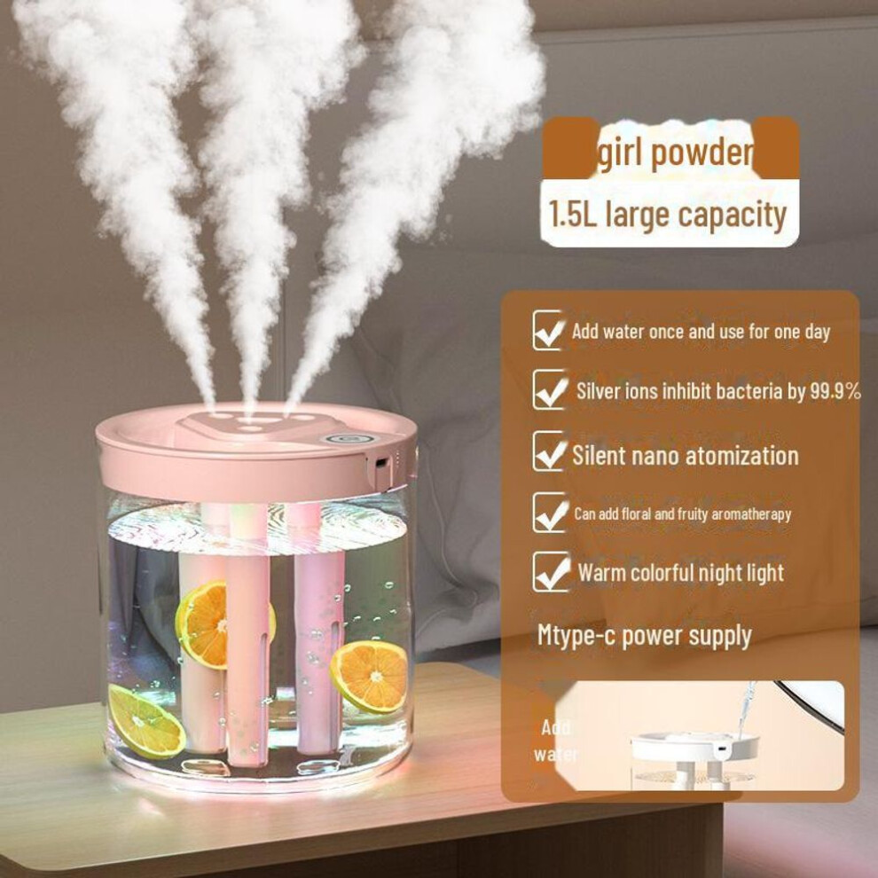 (pink, Comes with 3 filter elements) Silent Desktop Air Conditioner & Humidifier for Bedroom and Office Aromatherapy