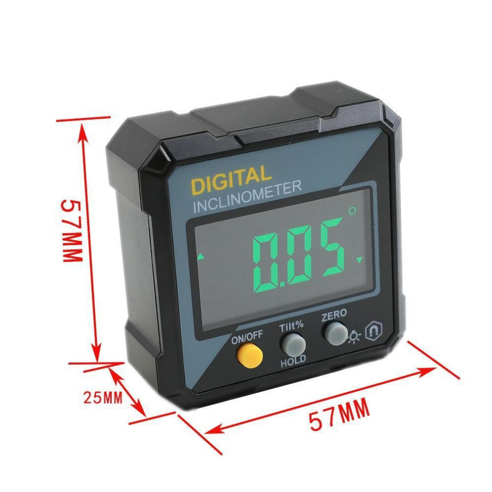 (black) Digital Display Inclinometer Slope Level Protractor Angle Ruler Inclinometer Box
