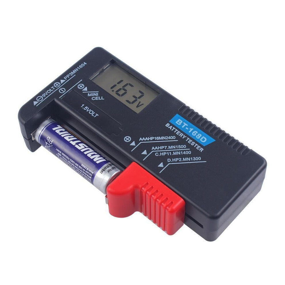 (as the picture, BT-168D Digital Display (Heat Shrink Bag)) Digital Battery Power Tester Bt-168d Detects 5-7 Rechargeable Batteries.