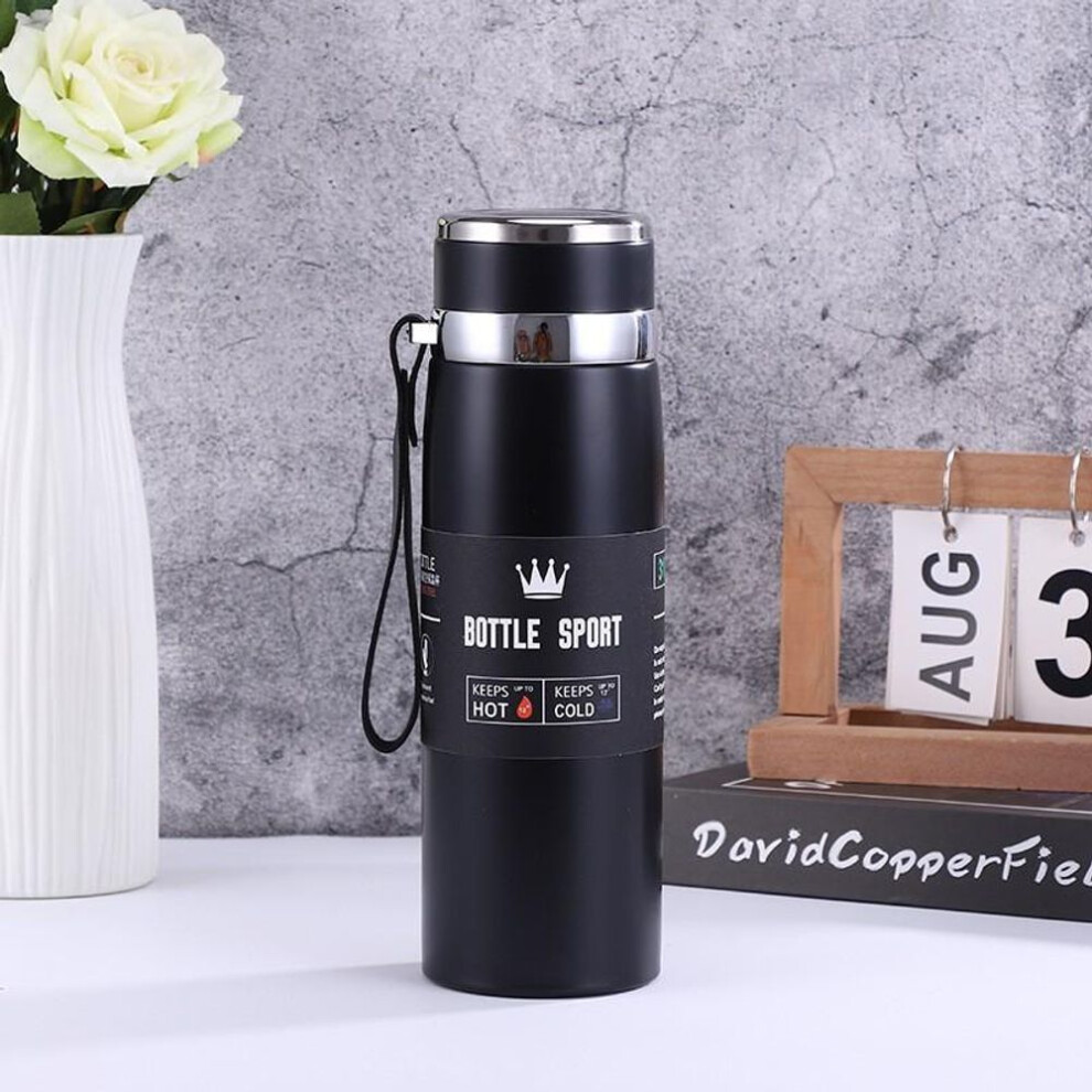 (black, 1000ml) 1l Thermal Water Bottle Keep Cold And Hot Water Bottle Thermos For Water Tea Coffee Vacuum Flasks Stainless Steel Thermos Bottle