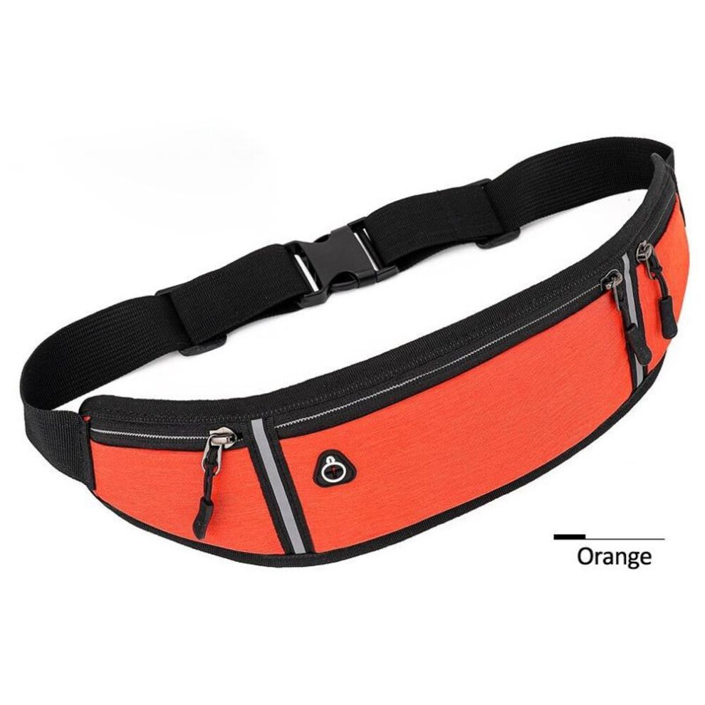(orange) Running Waist Bag Sports Belt Pouch Mobile Phone Bag Men Women Pouch Gym Sports Bags
