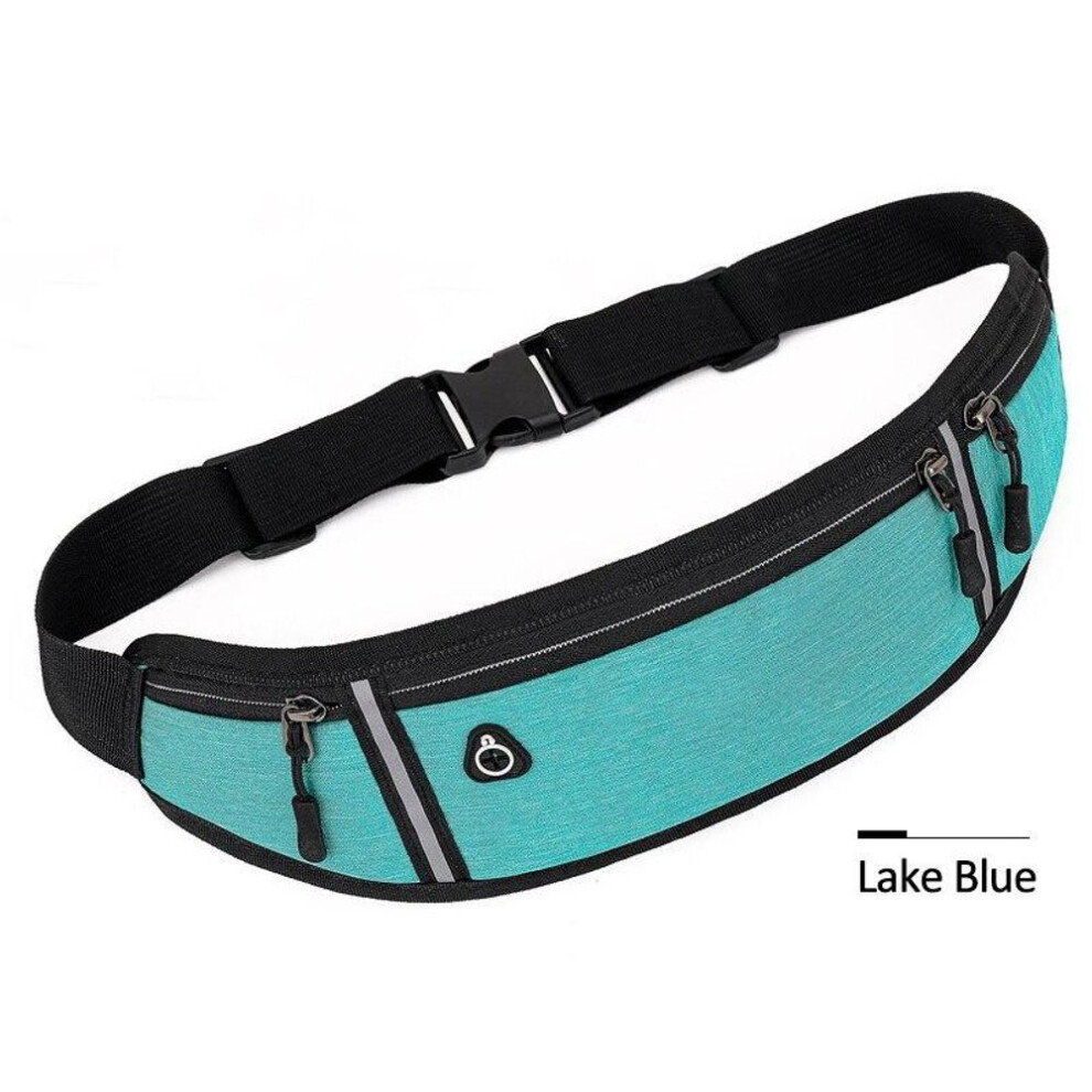 (lake blue) Running Waist Bag Sports Belt Pouch Mobile Phone Bag Men Women Pouch Gym Sports Bags