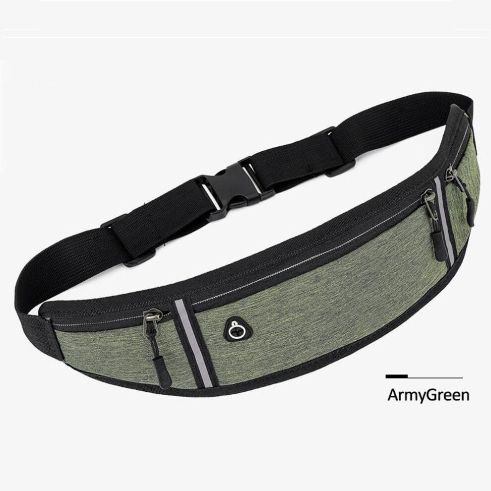 (army green) Running Waist Bag Sports Belt Pouch Mobile Phone Bag Men Women Pouch Gym Sports Bags