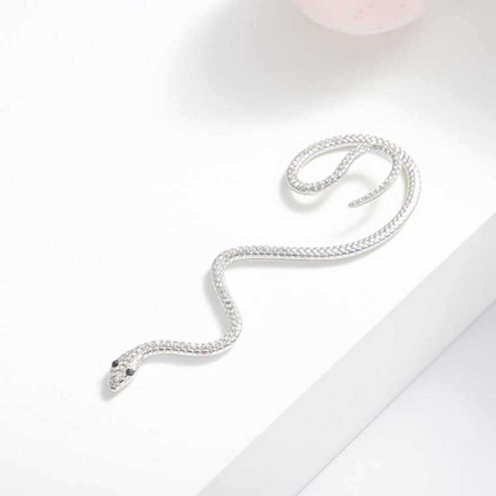 (silver) 1 Pcs Fashion Dragon Ear Clip Cartilage Piercing Stud Sexy Women Jewelry Punk Style Twining Snake Shape Earrings Stud