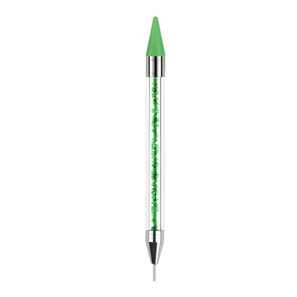 (green) Diamond Embroidery Double Head Point Drill Pen Dot Painting Point Pen Nail Art Rhinestone Picker Wax Pen