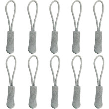 (Grey) 10pcs Replacement Zipper Pulls Orange Zipper Pull Cord Extender