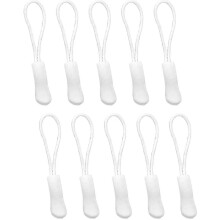 (White) 10pcs Replacement Zipper Pulls Orange Zipper Pull Cord Extender