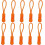 (Orange) 10pcs Replacement Zipper Pulls Orange Zipper Pull Cord Extender 1