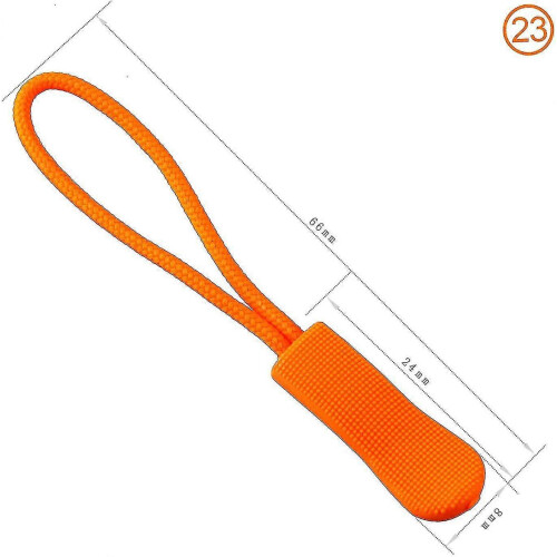 (White) 10pcs Replacement Zipper Pulls Orange Zipper Pull Cord Extender 1