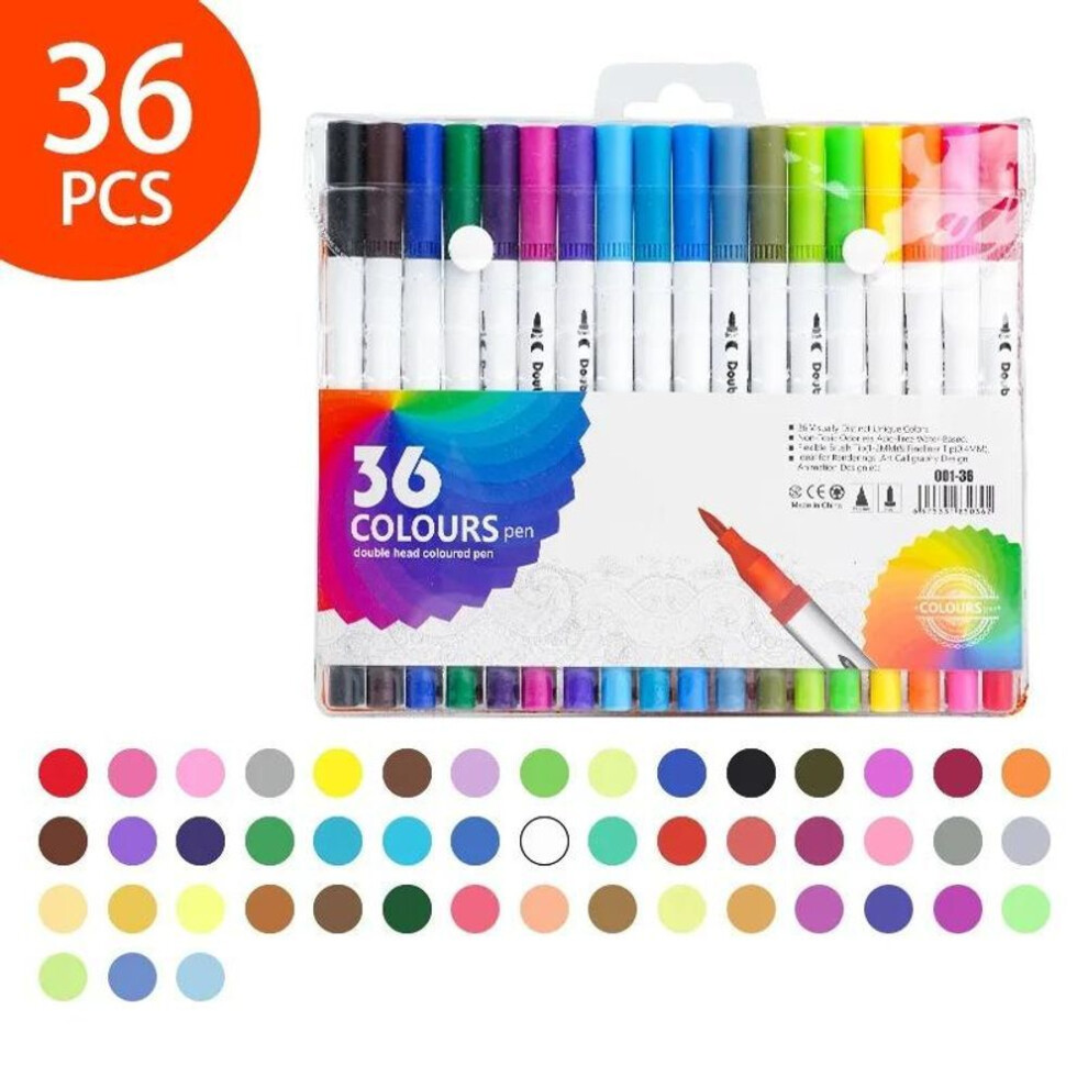 (36 colors) 12/24/36/60 Colors Watercolor Dual Tip Brush Marker Pens Watercolor Drawing Marker For Colouring