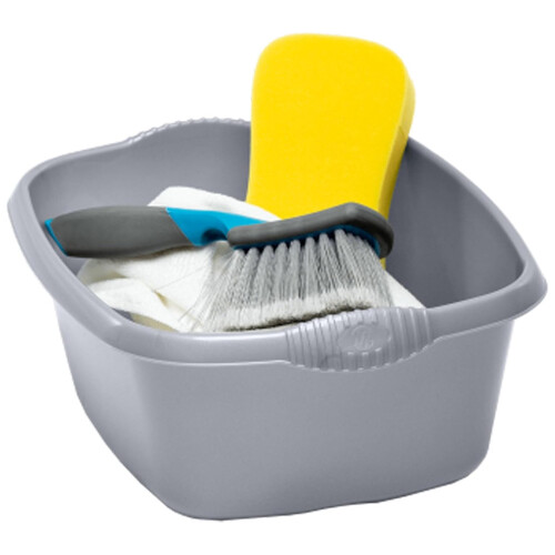 1 x Silver Rectangular Washing Up Bowl Ideal For Washing Dishes 2