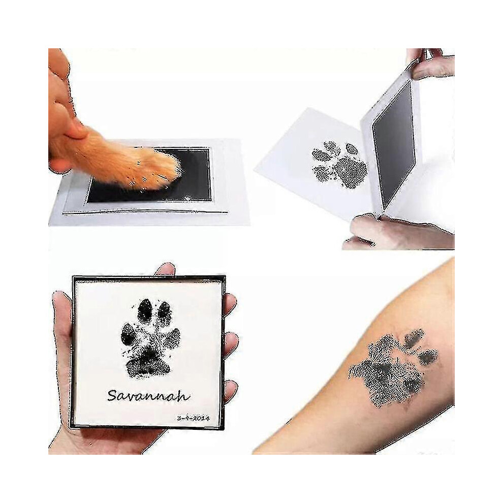 (Yellow) Nontoxic Ink Pad Kit Handprint Non-Contact Skin Ink Free Dog Paw Print Yellow