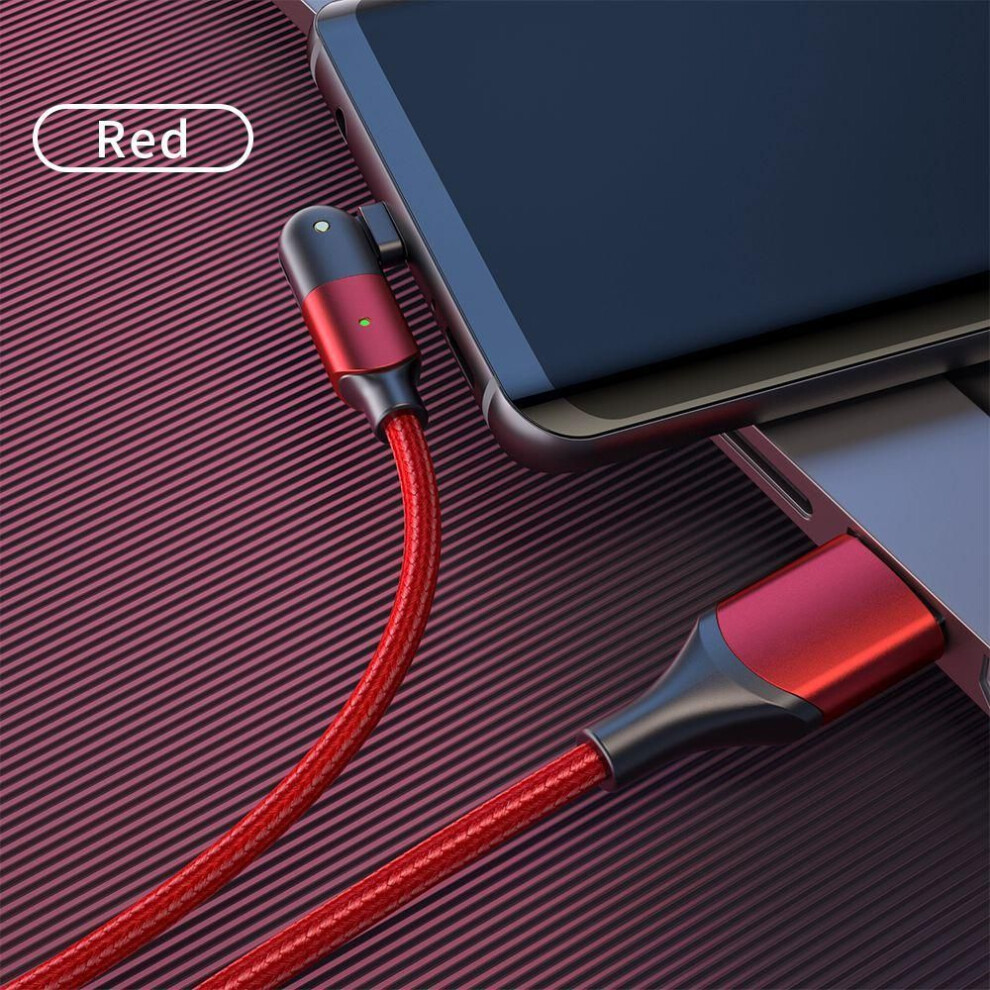 (red, Type C 1.2M) ROCK 180 Degree Rotate Cable Fast Charging Micro USB Type C Cable Mobile Phone Type-C Wire Cord For iPhone IOS