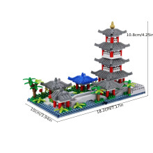 1666 Hangzhou West Lake Particle Building Block Berühmte Gebäude Hoher Schwierigkeitsgrad