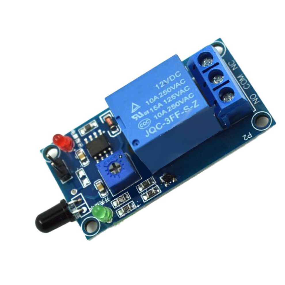 Ir Flame Sensor Module Adjustable Sensitivity Fire Alarm Detection Relay Module Dc 12v