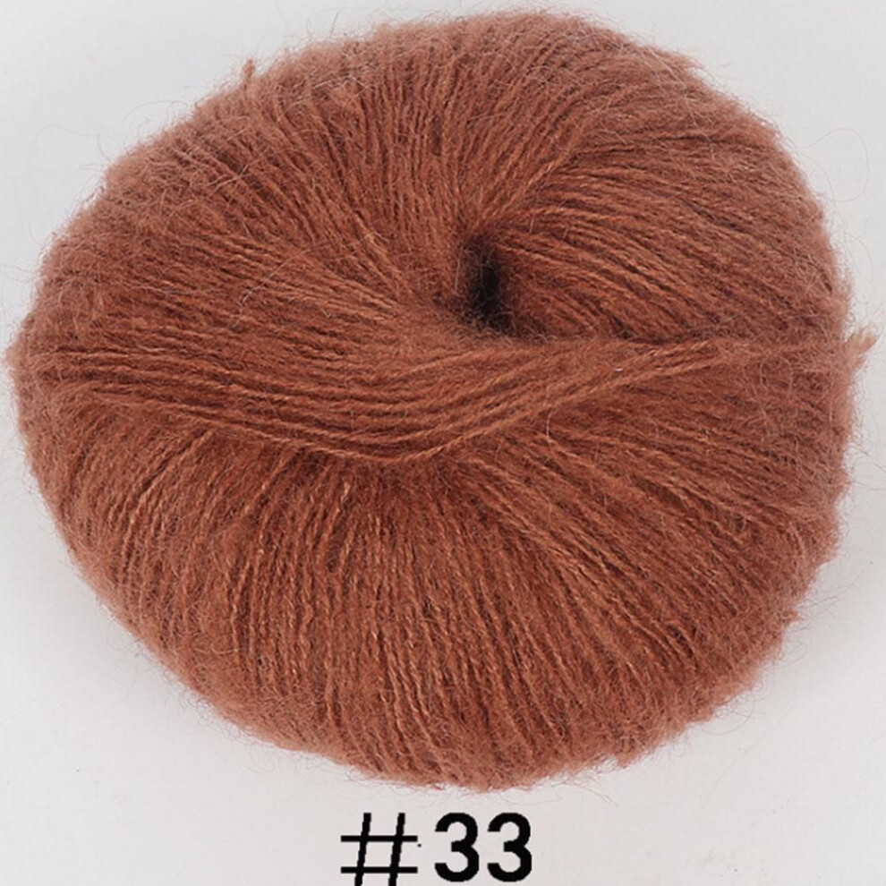 (brown) Soft Mohair Wool Yarn Plush Fine Cashmere Wool Crochet Hand Knitting Thread For Diy Winter Scarves