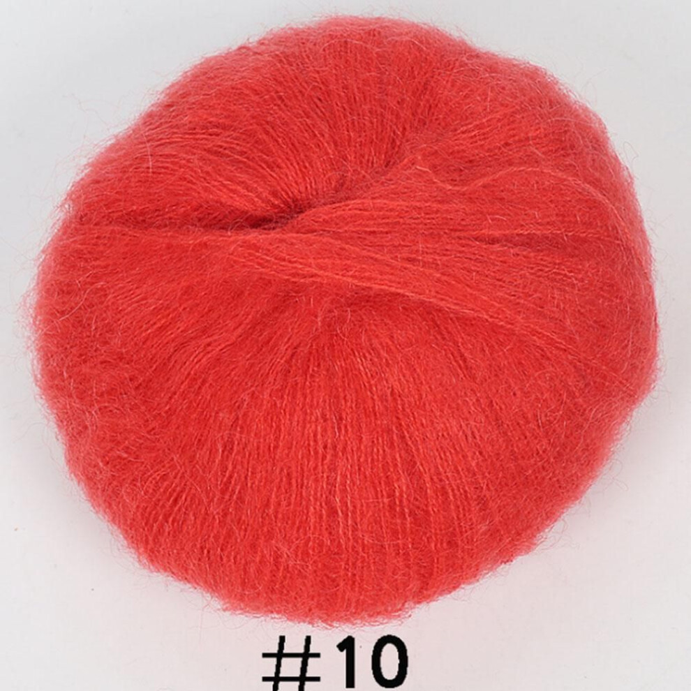 (watermelon red) Soft Mohair Wool Yarn Plush Fine Cashmere Wool Crochet Hand Knitting Thread For Diy Winter Scarves