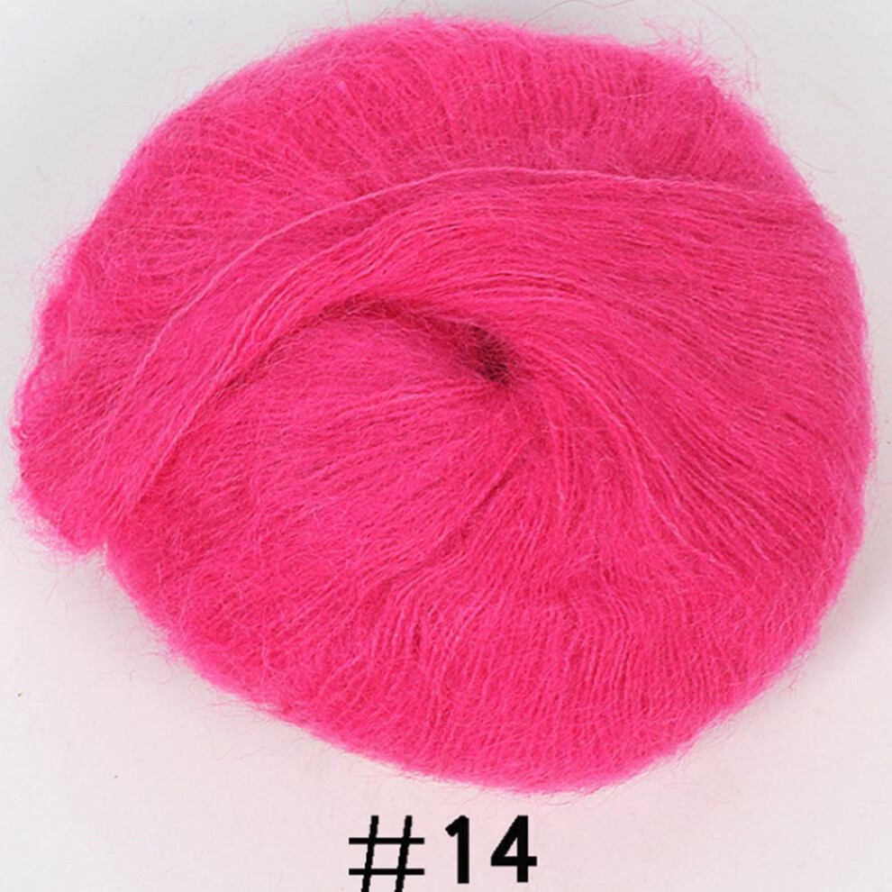 (rose red) Soft Mohair Wool Yarn Plush Fine Cashmere Wool Crochet Hand Knitting Thread For Diy Winter Scarves