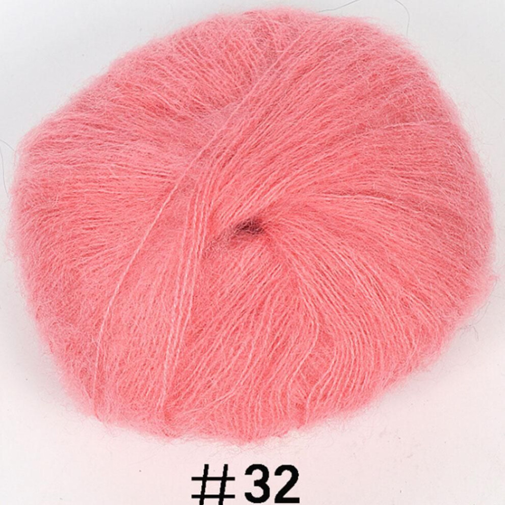 (pearl,pink) Soft Mohair Wool Yarn Plush Fine Cashmere Wool Crochet Hand Knitting Thread For Diy Winter Scarves