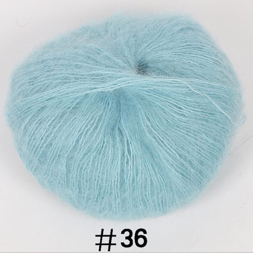 (indigo,blue) Soft Mohair Wool Yarn Plush Fine Cashmere Wool Crochet Hand Knitting Thread For Diy Winter Scarves