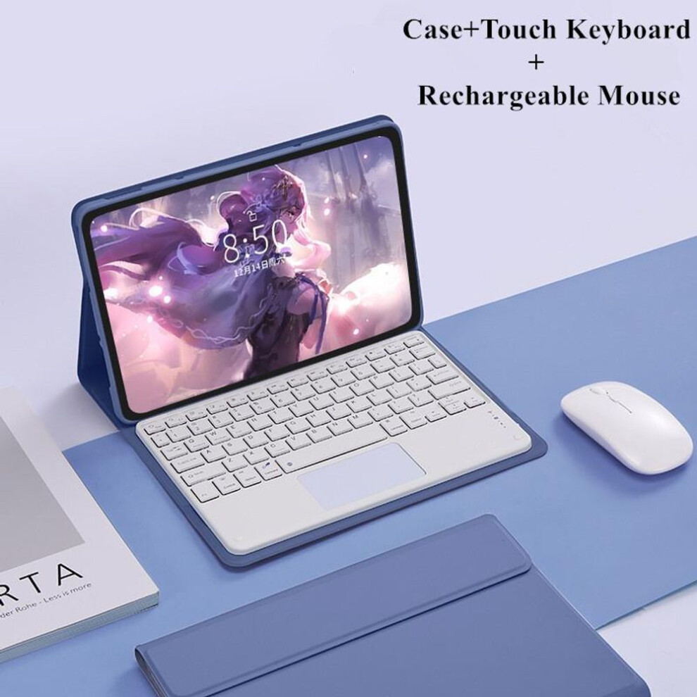 (purple, xiaomi pad 5pro 12.4inch) Bluetooth Keyboard Leather Case For Xiaomi Pad 5 6 Pro Redmi Pad Se 11 Inch 2023 10.6  Wireless Keyboard Mouse Silicone Shockproof Protection Cover