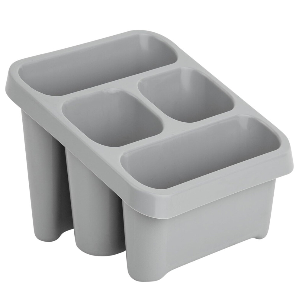 1 x Grey Sink Utensil Holder & Cutlery Drainer With 4 Compartments-image-OPC-PG22NT2-NEW