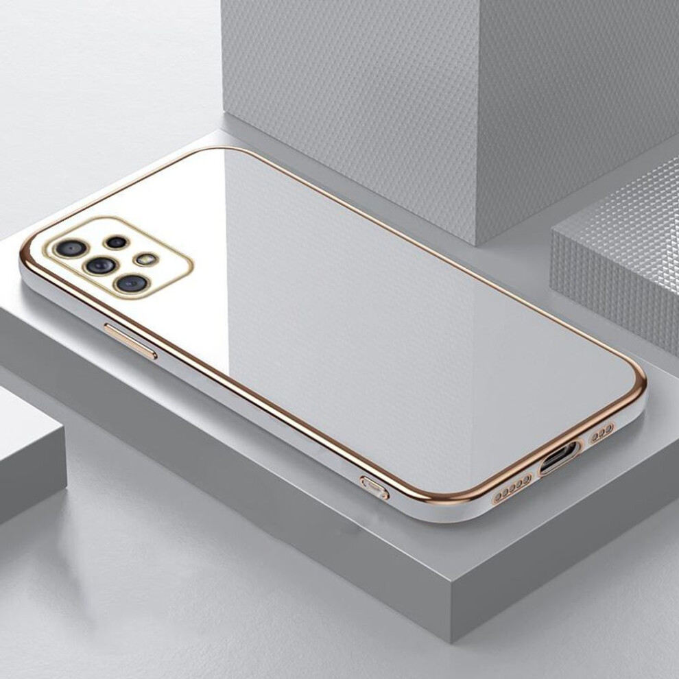 (white, Samsung Galaxy A05S) 6D Plating Soft TPU Case For Samsung Galaxy A54 A34 A14 A55 A35 A05 A05S A06 A53 A33 A23 A13 A16 A52 A32 A71 A51 A50 Luxury Silicone Bumper Cover