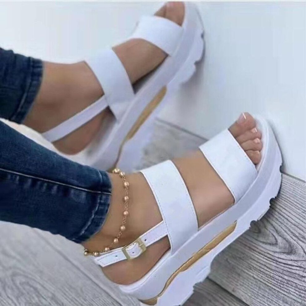 (white, 37) Women Sandals Women Heels Sandals With Platform Shoes Summer Sandalias Casual Wedges Shoes For Women Elegant