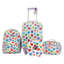 Travelers club 5 Piece Kids Luggage Set, Thumbprint Heart
