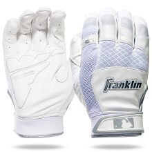 Franklin Sports adult mlb shok-sorb x luvas de rebatidas adultas pares grandes brancos/cromados