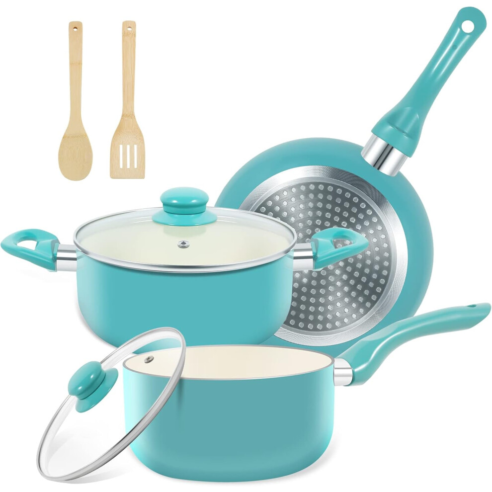 Non-stick cookware set 7 pieces ceramic cookware set induction cooker pressure cooker set non-stick cookware set, frying pan set