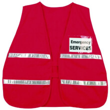 MCR Safety  611ICV204 ICV204 Incident Command Sicherheitsweste aus Polyester/Baumwolle mit 2,5 cm weiem, reflektierendem Streifen, rot