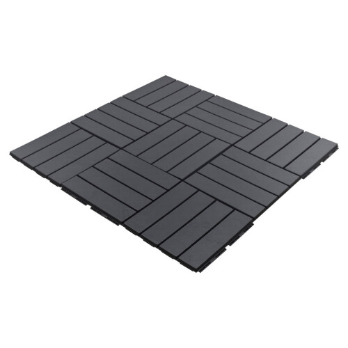 URBN Living (Anthracite, 36) 9Pc Interlocking Plastic Garden Path Floor Tiles Decking Patio Grid Lawn 33x33cm 2