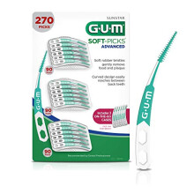 GUM Soft-Picks Advanced, Einfache Zahnreinigung & Zahnfleischpflege, Einweg Interdentalbürsten mit Tragetasche