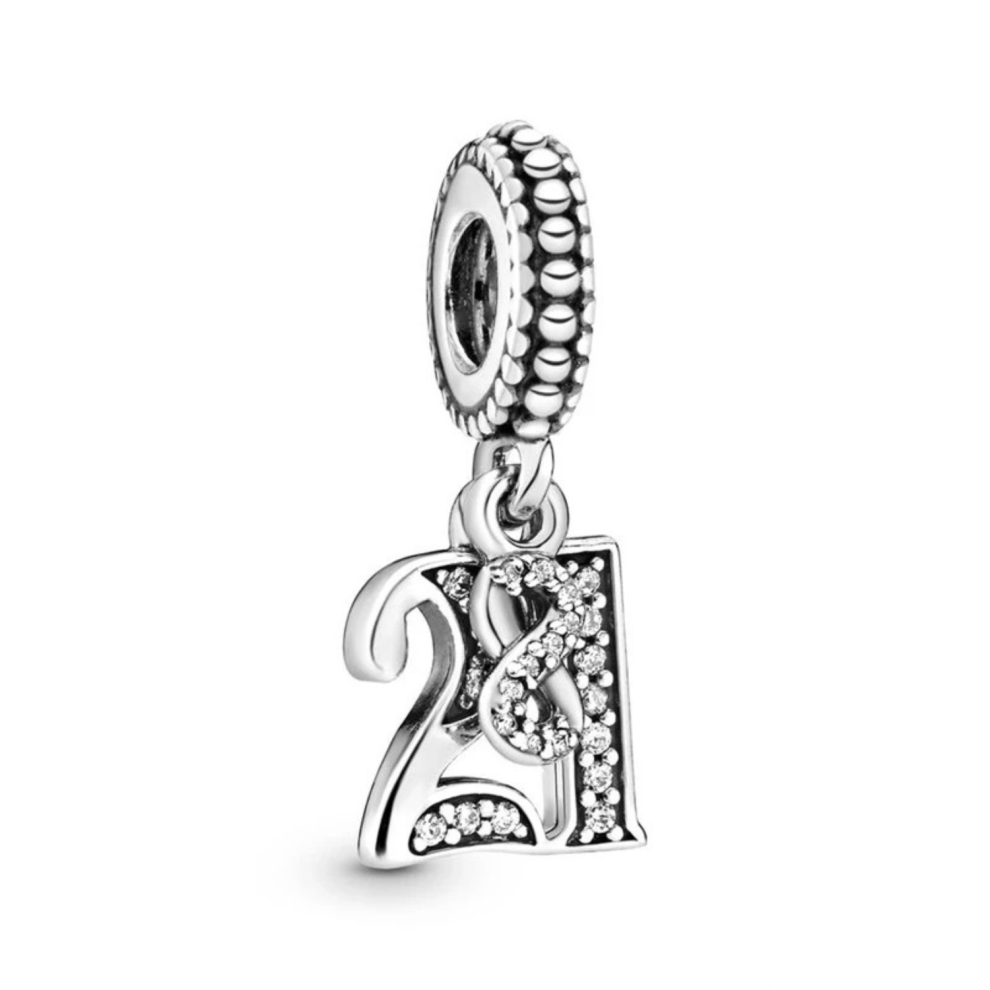 (21st Birthday) S925 sterling silver charm for bracelet & Necklace
