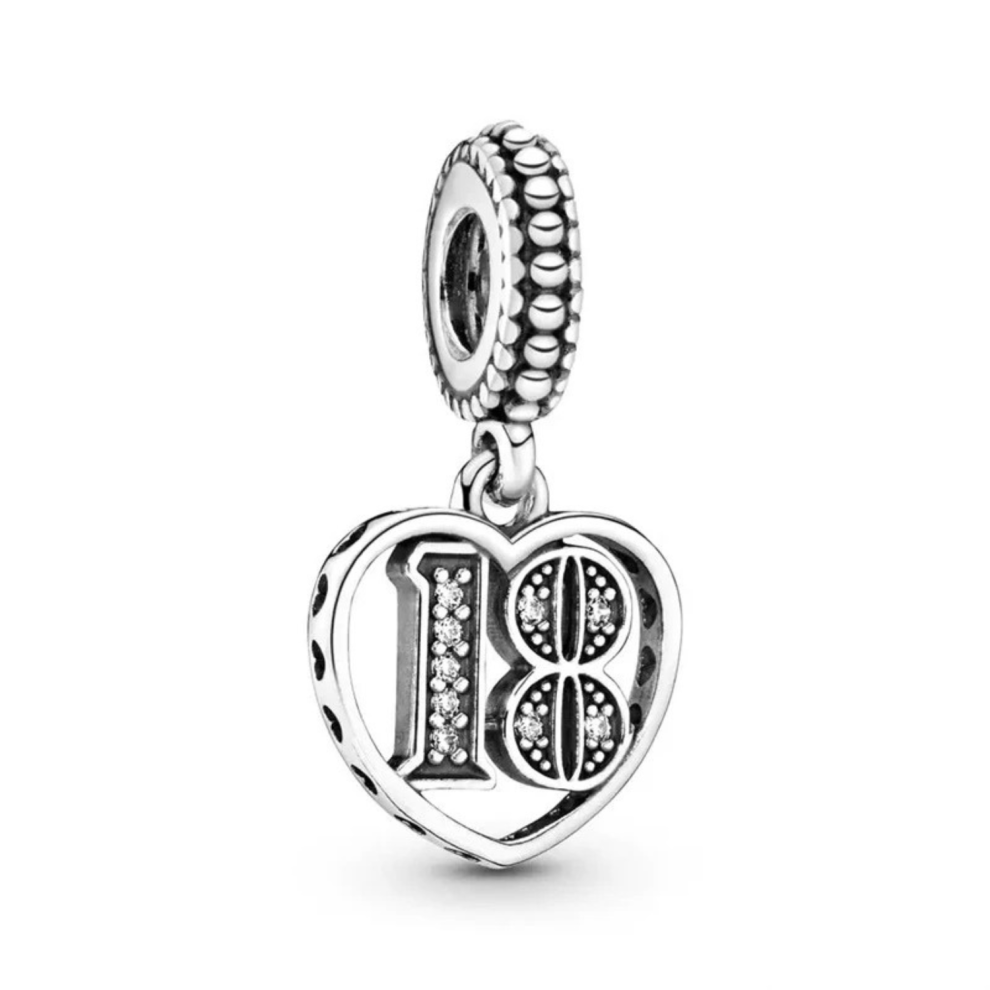 (18th Birthday) S925 sterling silver charm for bracelet & Necklace