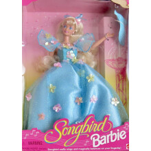 Mattel Songbird Barbie Baba valós éneklő madárral - Az ujjadon egyensúlyozik, kék ruhában